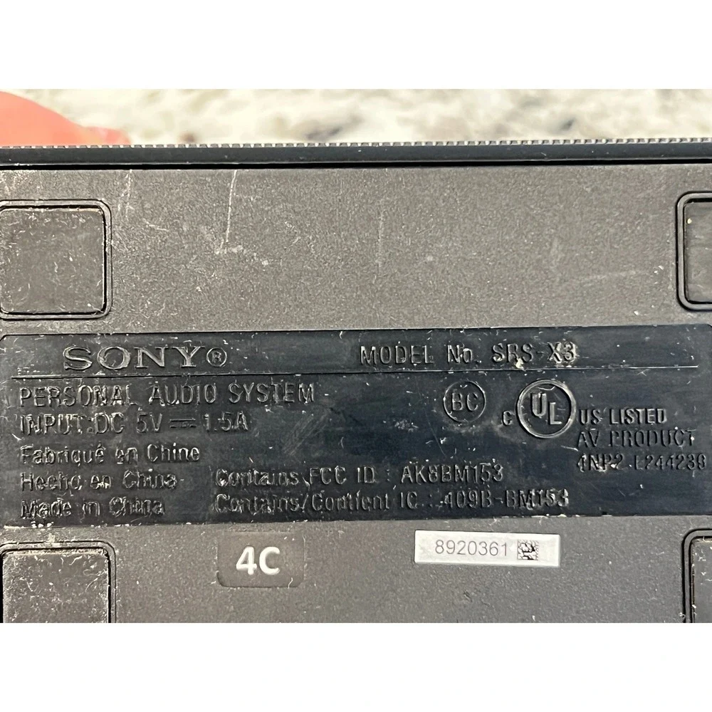 Sony SRS-X3‎ Portable Bluetooth Speaker Wireless Personal Audio System Black